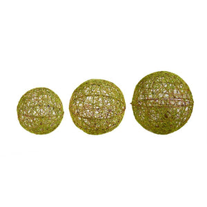 Green Mossy Round Wire Ball Ornaments