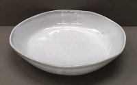 12" Low Bowl in Grey Abstract Stripe