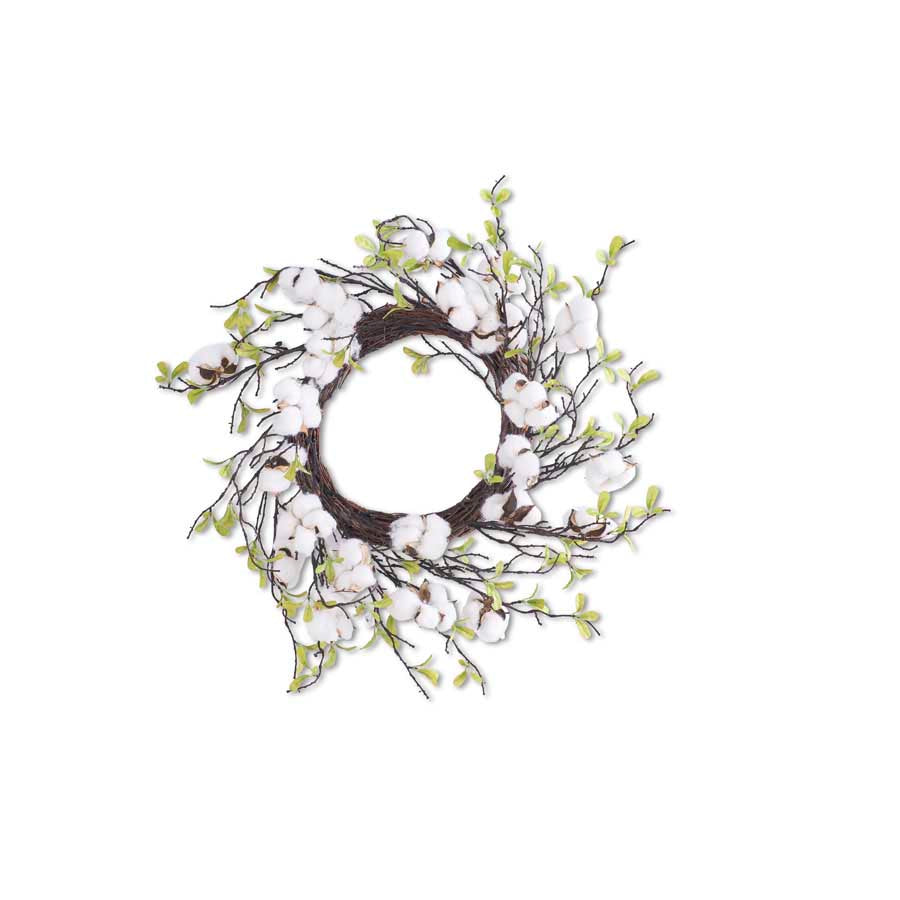 Cotton Wreath with Leaves 27
