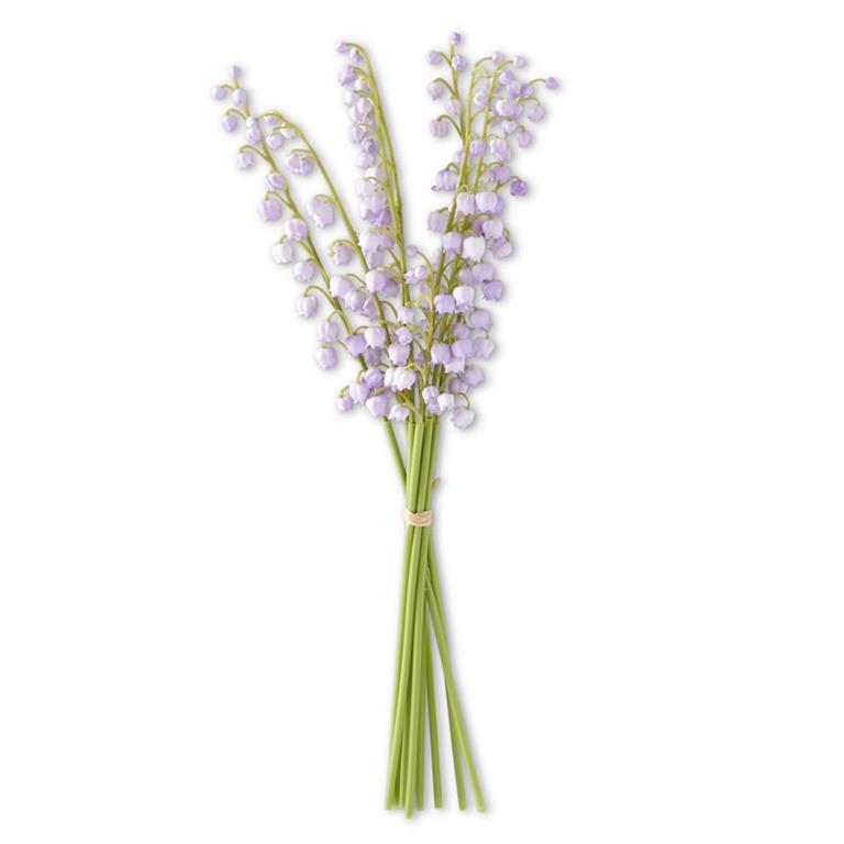 17 INCH PURPLE REAL TOUCH LILY OF THE VALLEY BUNDLE (9 STEMS)