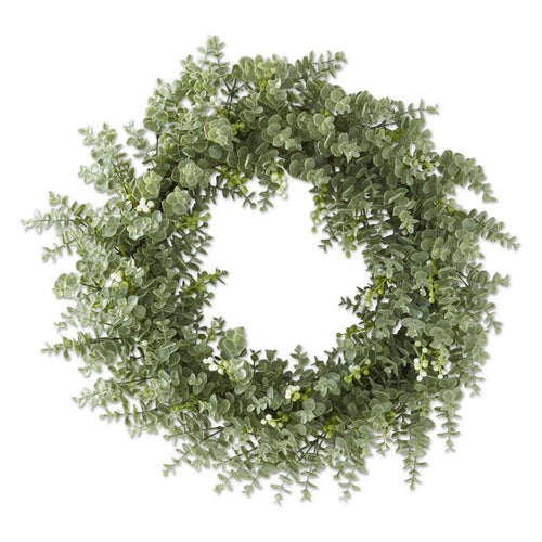 26 INCH EUCALYPTUS WREATH W/WHITE BERRIES