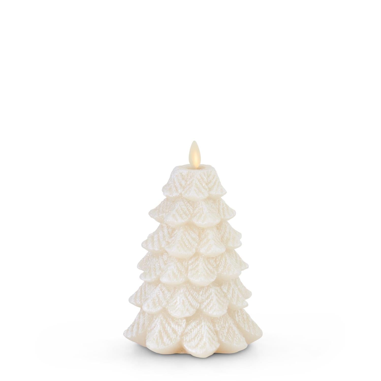 Wax Snowy Tree Luminara Indoor Candle
