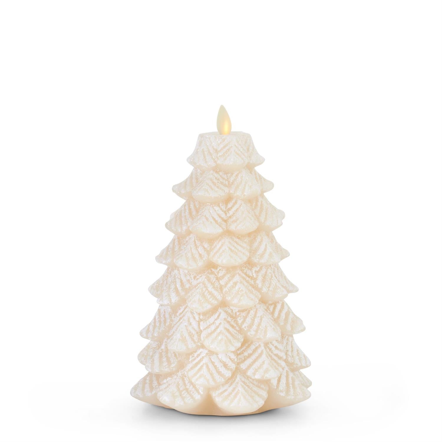 Wax Snowy Tree Luminara Indoor Candle