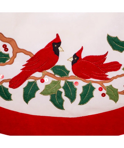 Cardinal Applique Velvet Tree Skirt (48”)