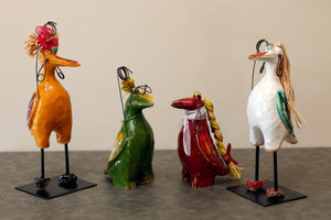 Tall Ceramic Bird (Brown, Yellow, Green, Red, Blue or White)