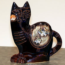 Medium Ceramic Cat (Blue, Green, White, Brown, or Red)