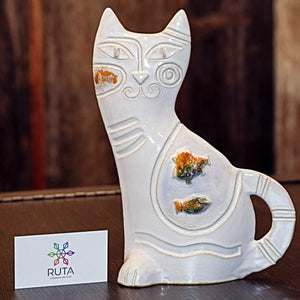Small Ceramic Cat (Green, Yellow, Brown, White or Red)