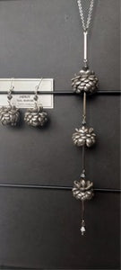 Handmade Leather Earrings  dangling  Flower
