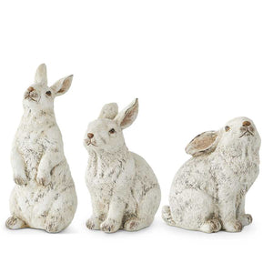 Assorted Large Gray Resin Bunnies (3 Styles)