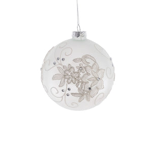 Frosted Lace Ball Ornament