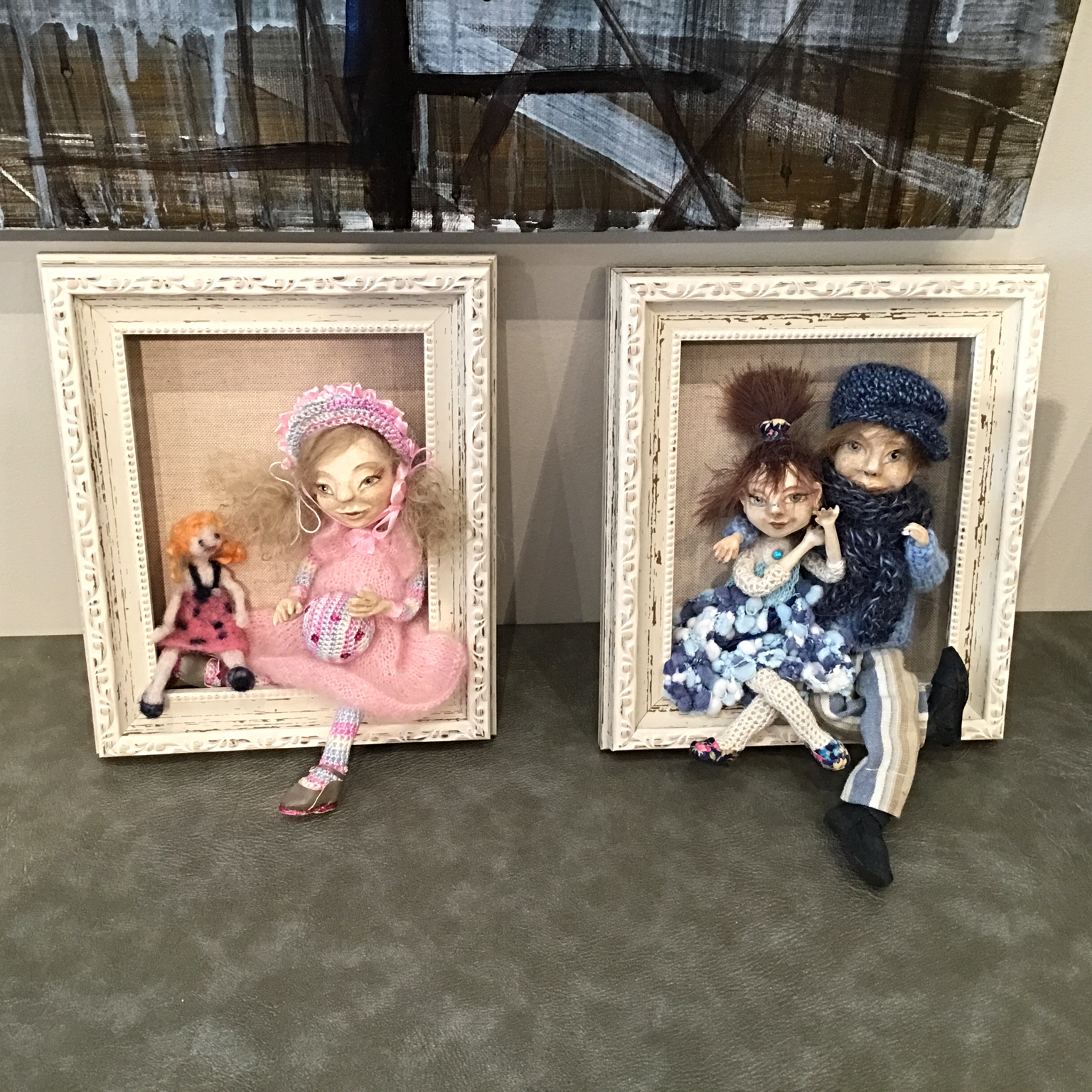 Framed Handmade Doll