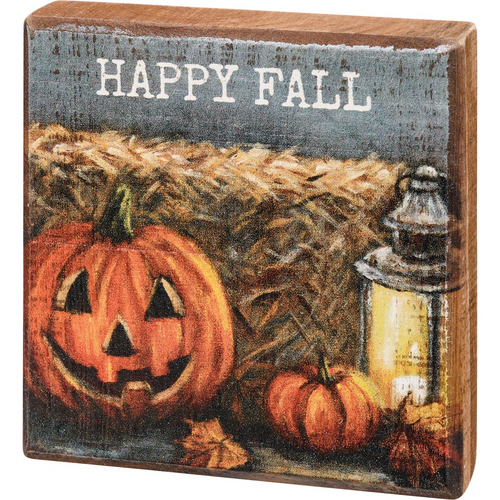 “Happy Fall” Halloween Block Sign