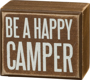 Box Sign - Be A Happy Camper