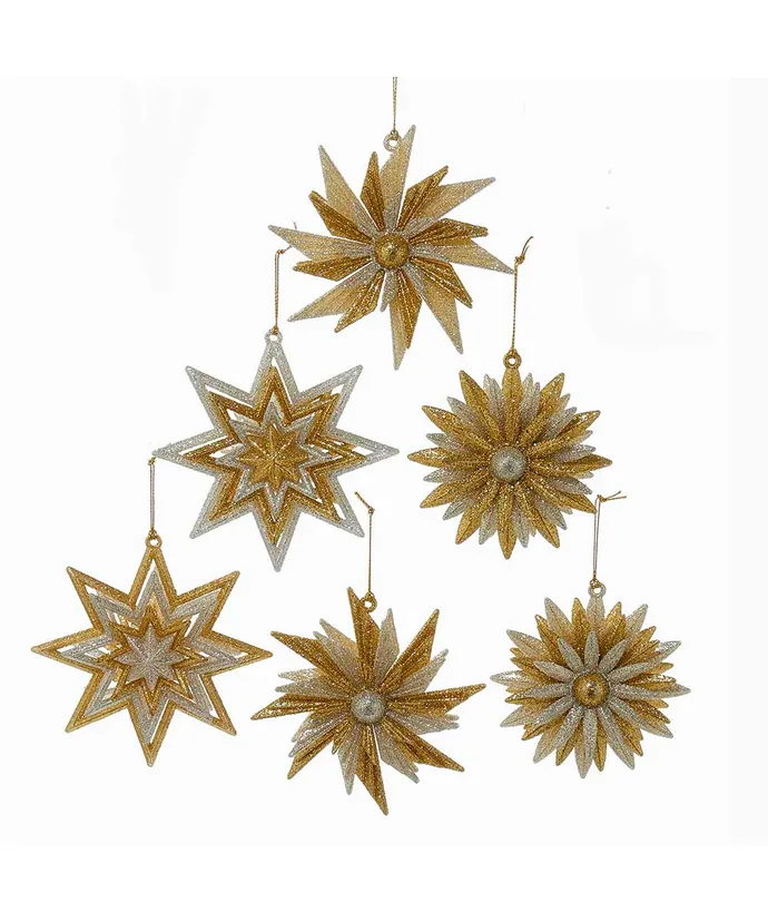 Acrylic Gold and Silver Sunflower-Snowflake Ornament