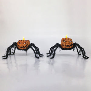 Pumpkin Spider Tea Light Hldr