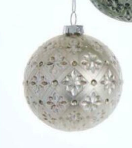 Natural Toned Glass Ball Ornament