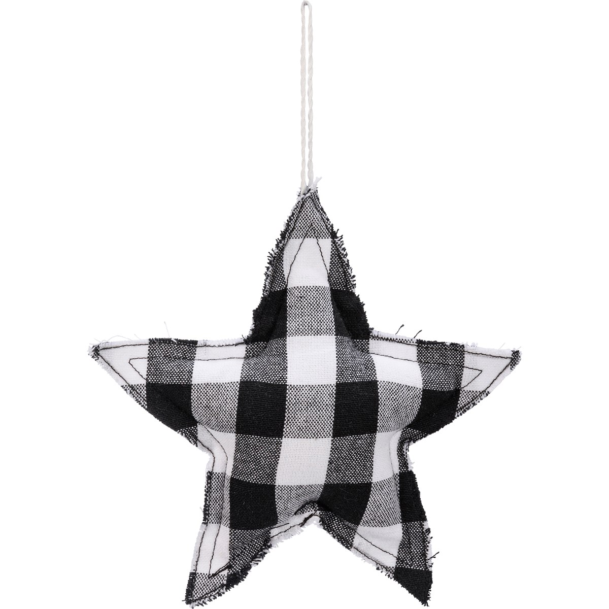 “Black & White” Buffalo Check Star Ornament