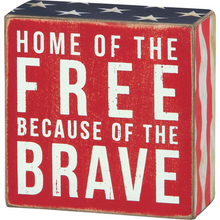 “Home of the Free” Patriotic Box Sign