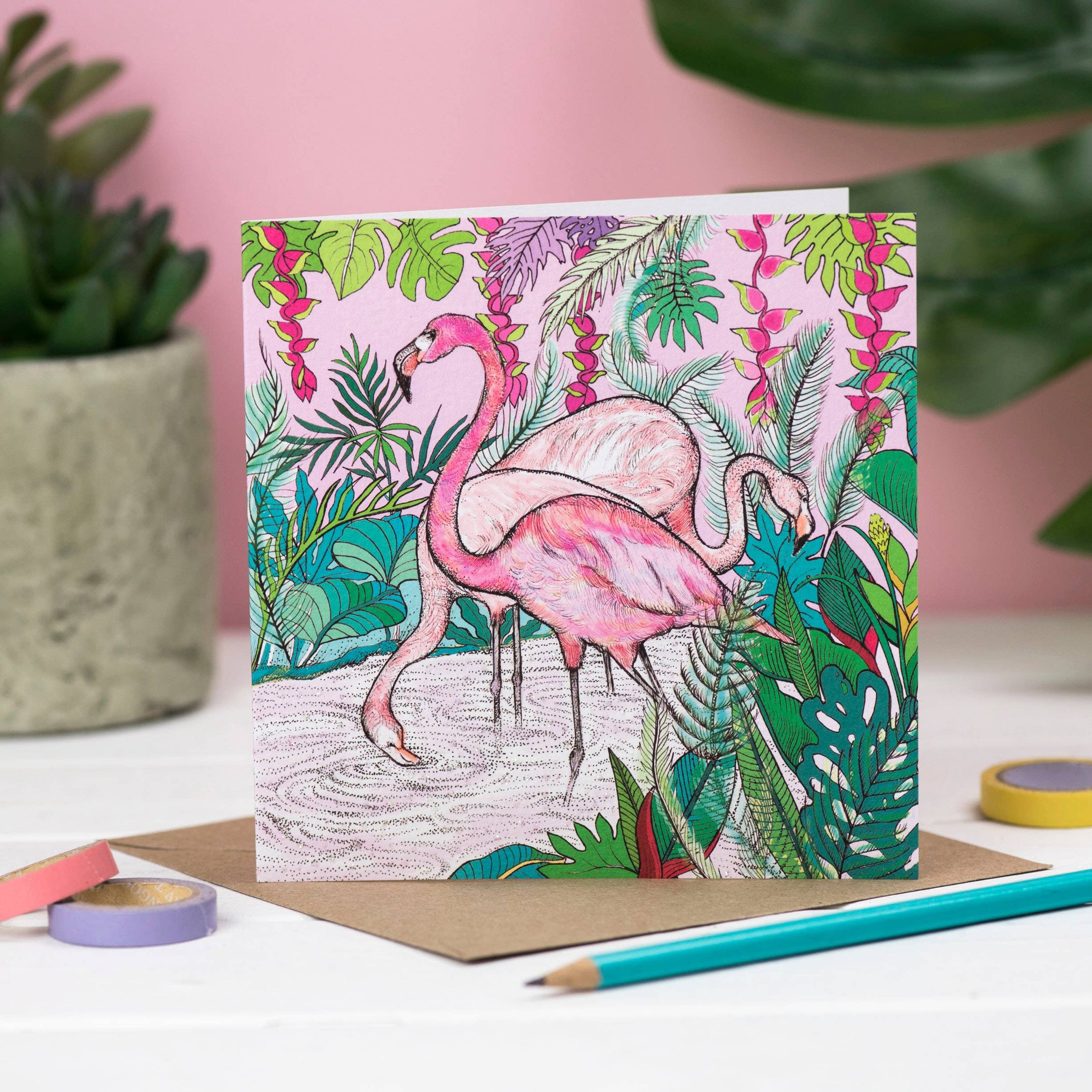 Flamingos Greeting Card