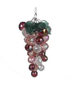 Iridescent Beaded Grape Cluster Ornament