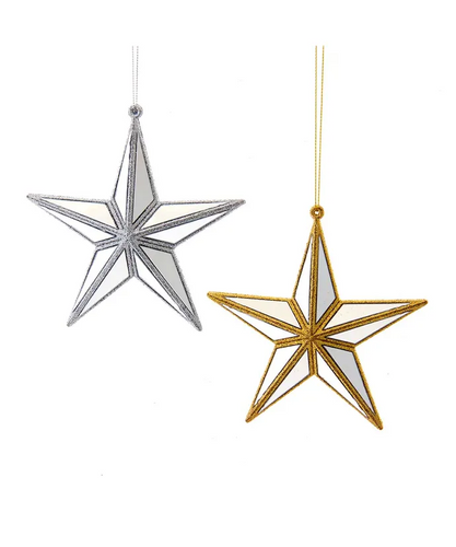 Gold & Silver Mirror Star Ornament