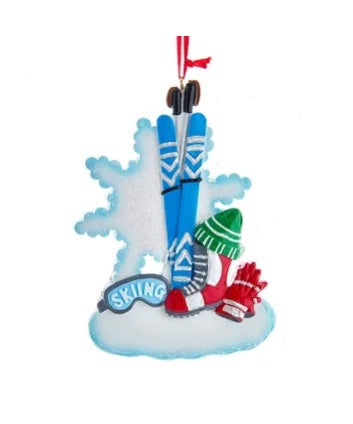 “Hit the Slopes” Ski Equipment Ornament (Personalization Available!)