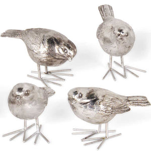 Assorted 4 Inch Antique Silver Birds