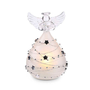 5 Inch Battery Operated LED Angel with Silver Star Detail