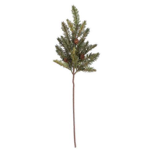 25 Inch Hemlock Pine Spray with Pinecones