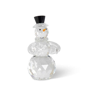 Crystal Snowman With Carrot Nose and Black Top Hat