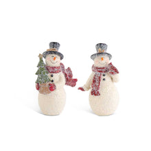 Glittered Resin Vintage Snowmen Ornament