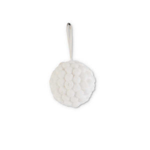 4 Inch White Pom Pom Ball Ornament