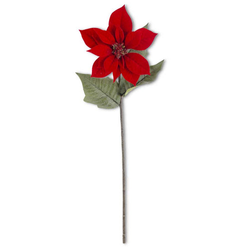 28 Inch Poinsettia Stem Red/White