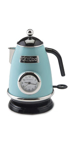 Tea Kettle Clock Light Blue