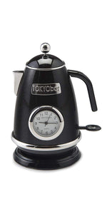 Tea Kettle Clock Black