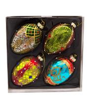 Deluxe Glass Egg Ornaments: Box Set of 4