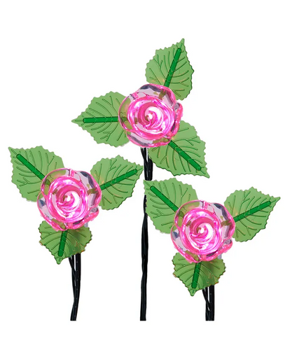 LED Pink Rose Light Set with 10 Lights