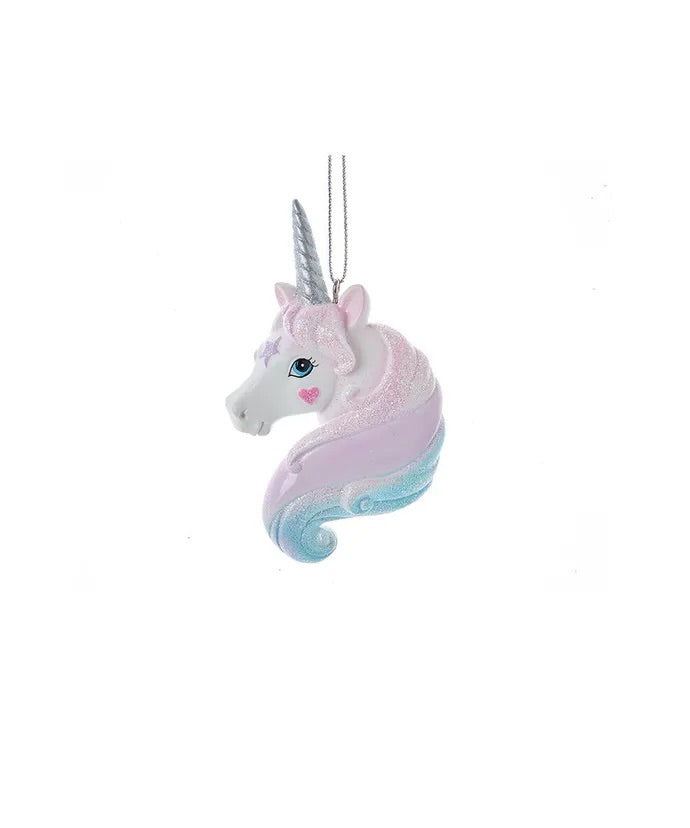 “Pastel Unicorn Head” Ornament (Personalization Available!)