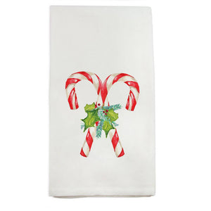 Candy Cane with Greens Dish Towel