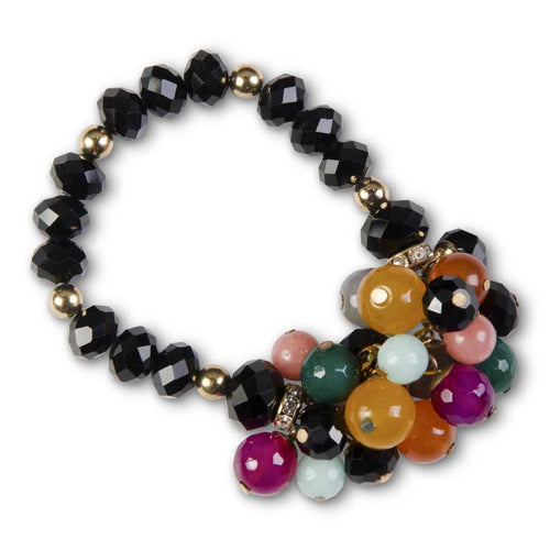 Black/Multi-bright Crystal Cha Cha Stretch Bracelet