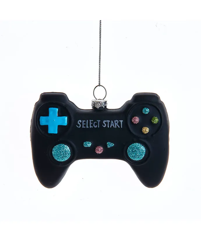 Glass Video Game Controller Ornament 3”