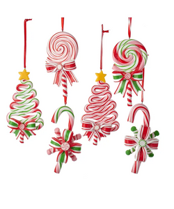 Candy Cane Themed Ornament 4.75”-5.25”