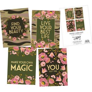 Floral and Camo “Make Your Own Magic” Notecard Set