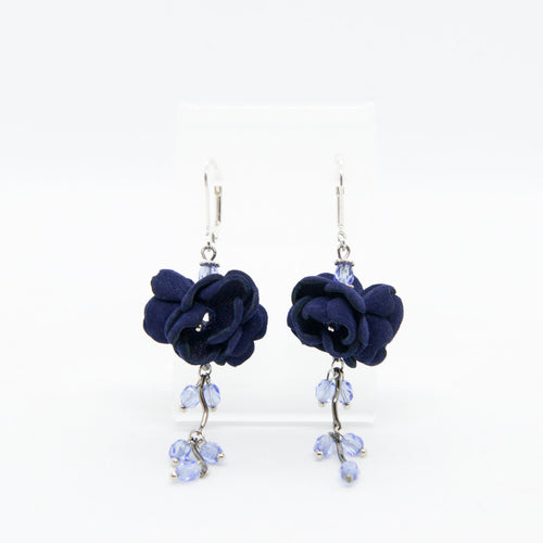 Flower Dangling Earrings / Leather