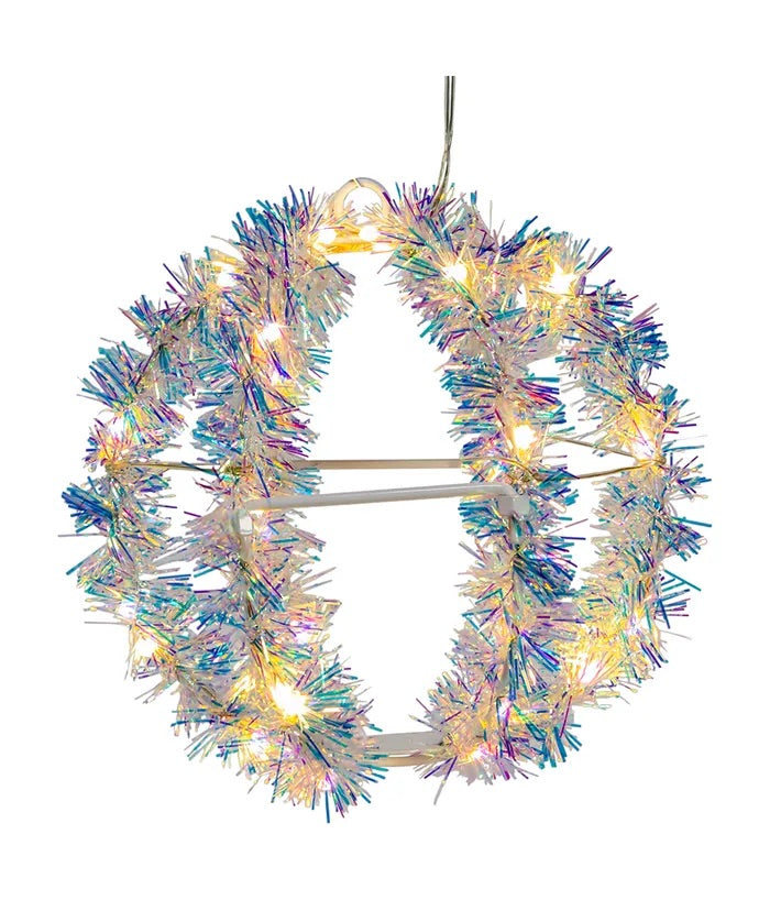 Indoor/Outdoor LED Tinsel Foldable Metal Sphere Decoration