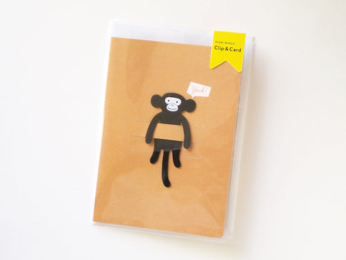 Paper Clip / Card & Bookmark Black Monkey