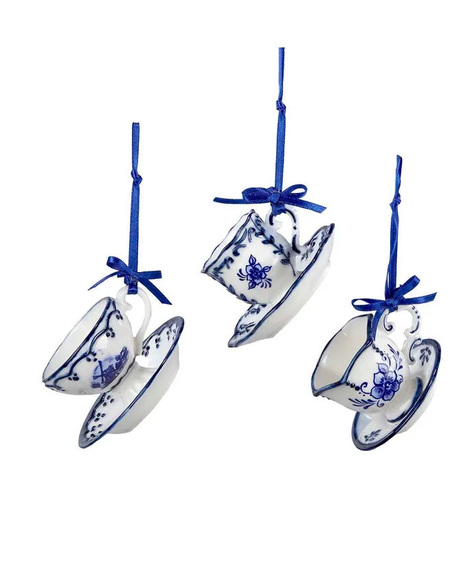 Delft Blue Cup and Saucer Ornament