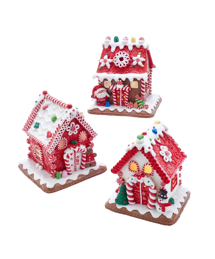 Candy Cane Light-Up LED Gingerbread House