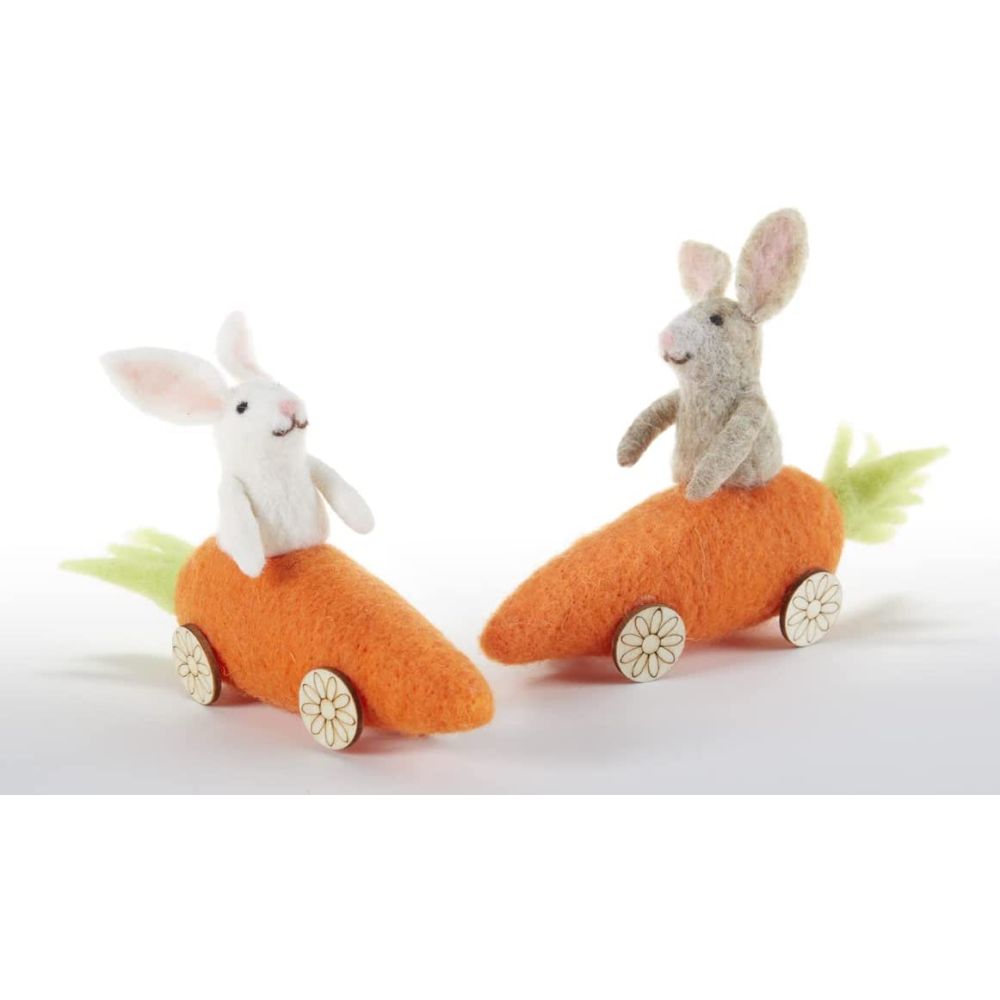 Wool Bunny Carrot Car (One)