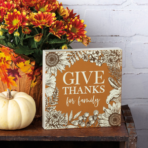 “Give Thanks” Block Sign